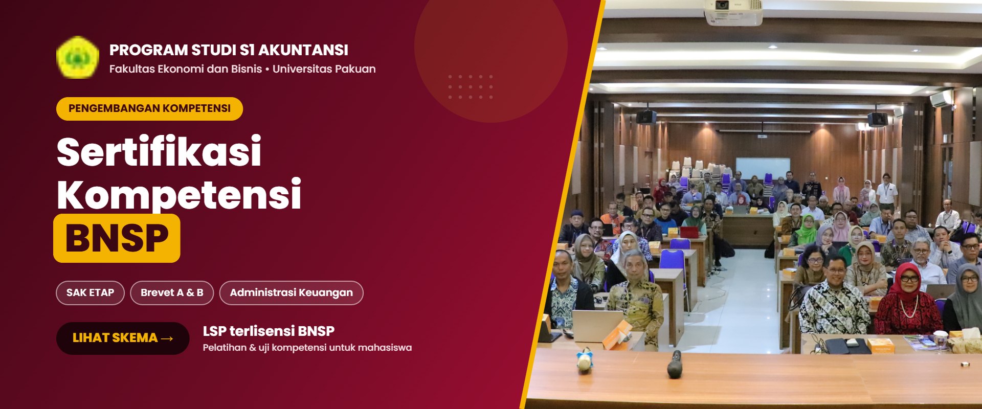 Sertifikasi kompetensi BNSP SAK ETAP dan Brevet A dan B untuk mahasiswa Akuntansi